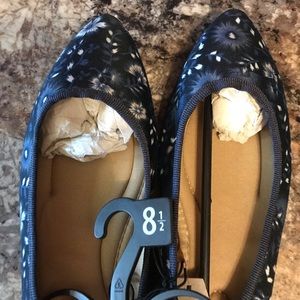 Floral flat slip on shoes,  new with tags